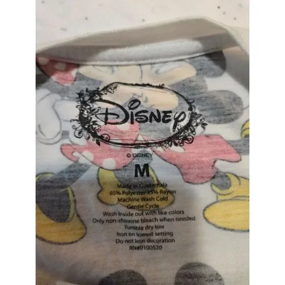 Disney Women's Mickey and Minnie Cuffed Sleeve T-Shirt Size Medium - Picture 3 of 5